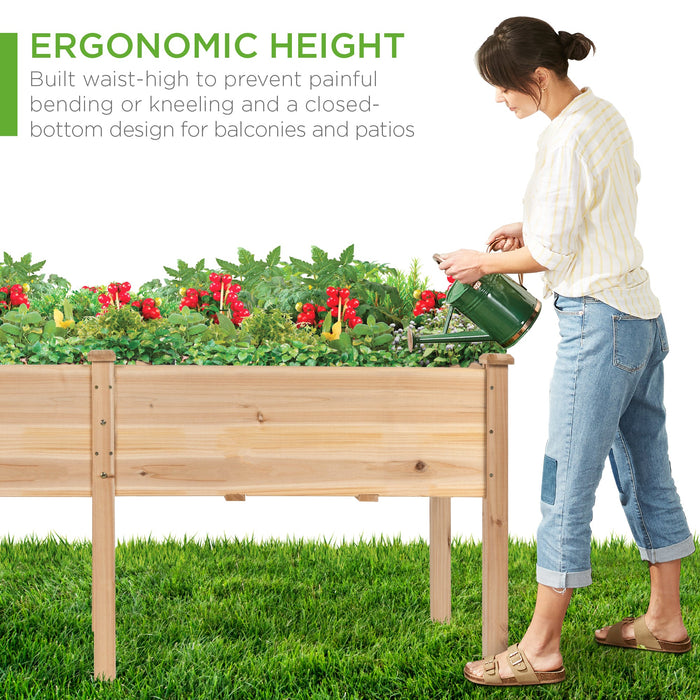 Raised Garden Bed, Elevated Wood Garden Planter Stand - 72x23x30in