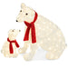 2-Piece Lighted Polar Bear Family Outdoor Decor Set w/ LED Lights