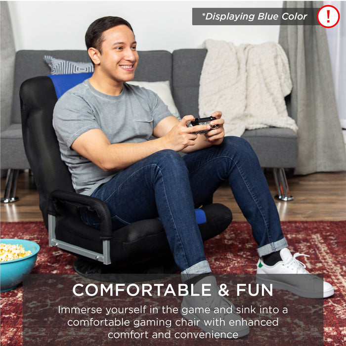 Gaming Floor Chair w/ 360-Degree Swivel, Armrest, Adjustable Backrest