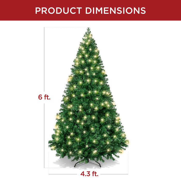 Sapin de Noël artificiel pré-éclairé de qualité supérieure avec 1 000 pointes et 250 lumières