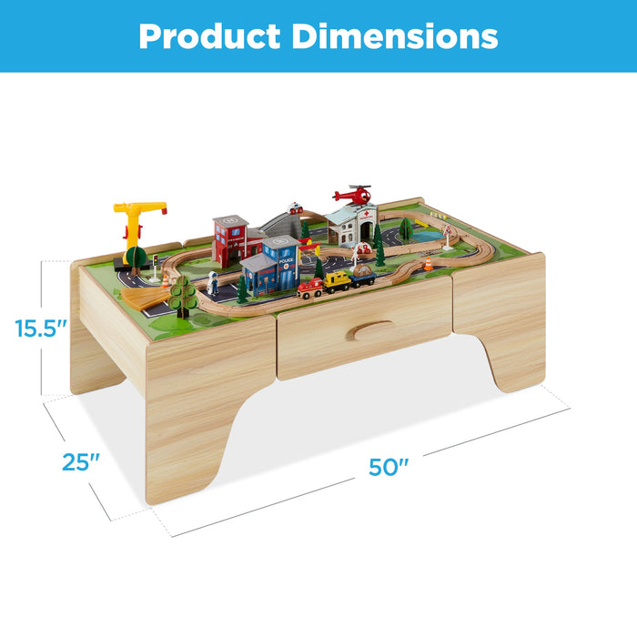 35-Piece Train Table, Large Multipurpose Playset w/ Reversible Table Top
