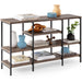 4-Tier Industrial Console Table w/ Tall Shelf Space - 55in