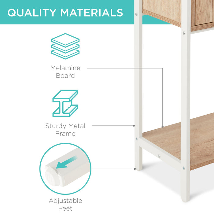 Storage Bookshelf for Living Room, Walkway w/ Cabinet, Elevated Design