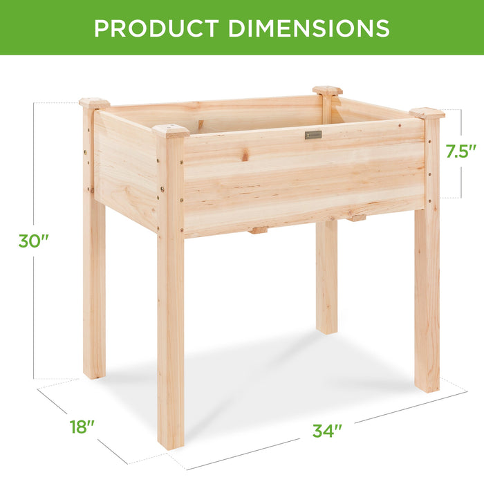 Jardinière surélevée, support de jardinière surélevé en bois avec doublure de lit - 34 x 18 x 30 pouces