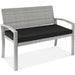 2-Person Wicker Porch Bench for Outdoor, Garden w/ 700lb Capacity - 47in