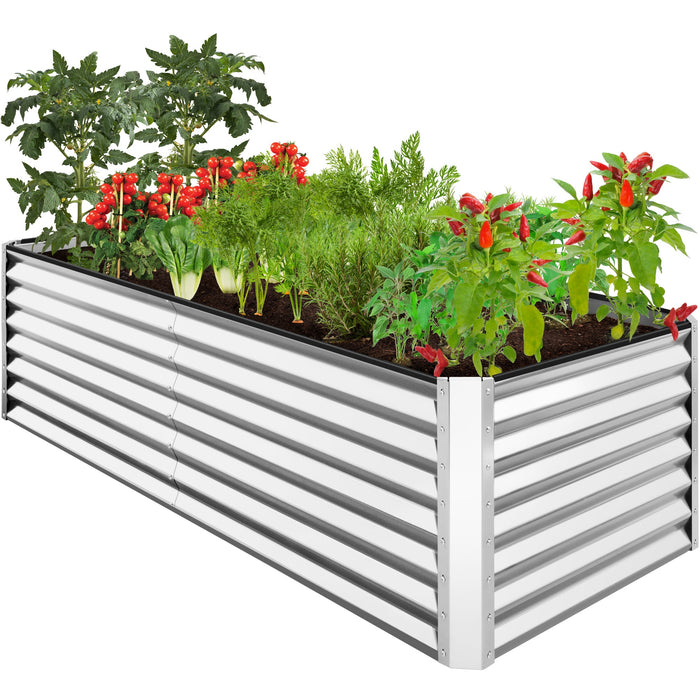 Outdoor Metal Raised Garden Bed for Vegetables, Flowers, Herbs - 8x4x2ft