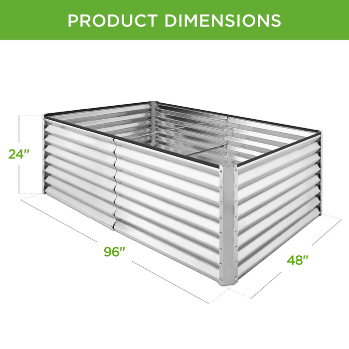 Jardinière surélevée en métal pour légumes, fleurs et herbes aromatiques - 8x4x2ft