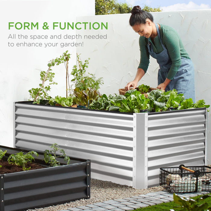 Outdoor Metal Raised Garden Bed for Vegetables, Flowers, Herbs - 6x3x2ft