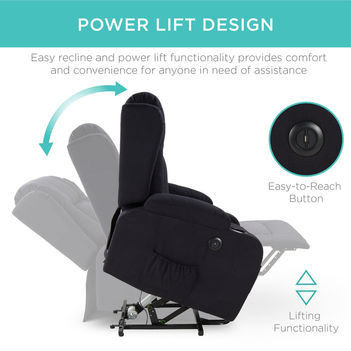 Fauteuil de massage inclinable électrique avec chauffage, port USB et porte-gobelets