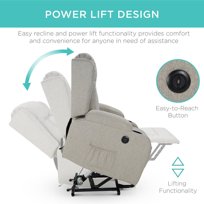 Fauteuil de massage inclinable électrique avec chauffage, port USB et porte-gobelets