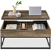 Lift Top Coffee Table w/ Tray Edge Tabletop, Wood-Grain Finish - 44in