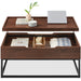 Lift Top Coffee Table w/ Tray Edge Tabletop, Wood-Grain Finish - 44in