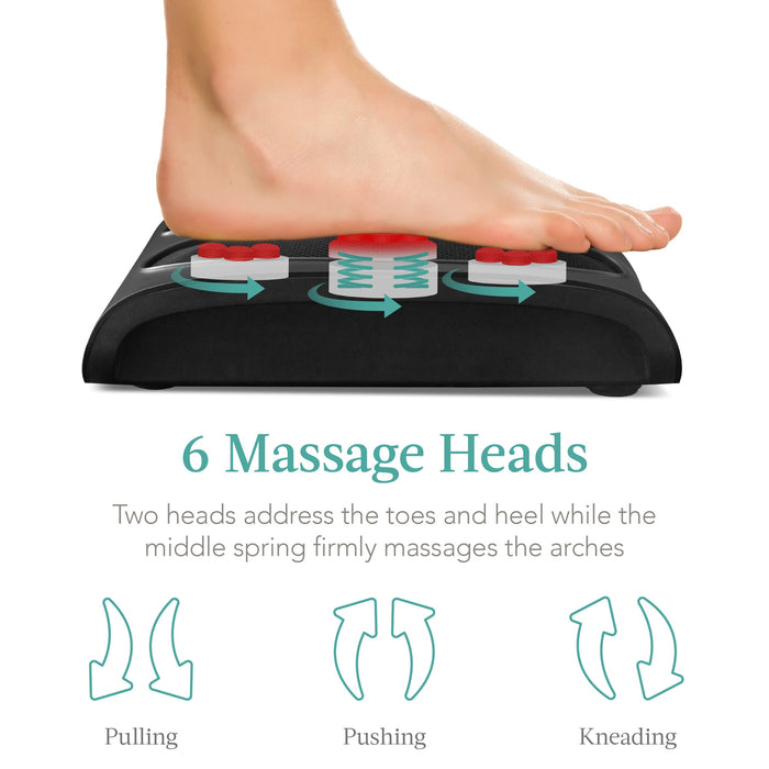 Shiatsu Foot Massager Platform w/ 6 Rollers, Heat Function