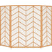 3-Panel Iron Chevron Fireplace Screen w/ Handles - 52x31in