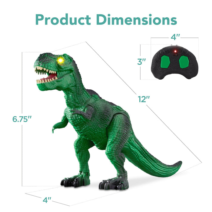 Dinosaure T-Rex télécommandé pour enfants avec yeux LED lumineux et sons rugissants