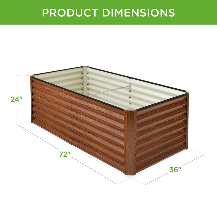 Outdoor Metal Raised Garden Bed for Vegetables, Flowers, Herbs - 6x3x2ft