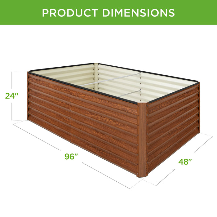 Jardinière surélevée en métal pour légumes, fleurs et herbes aromatiques - 8x4x2ft