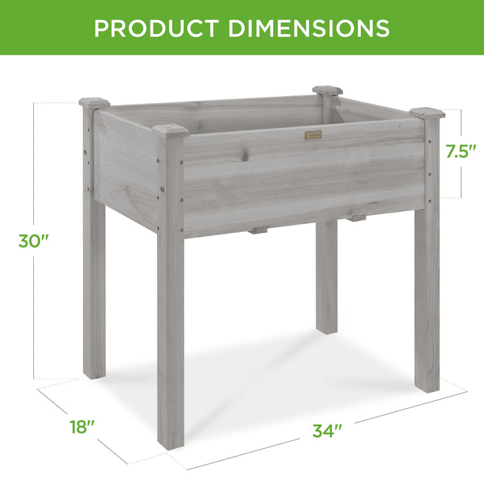 Jardinière surélevée, support de jardinière surélevé en bois avec doublure de lit - 34 x 18 x 30 pouces