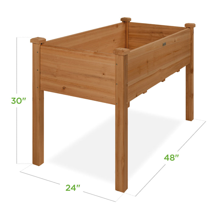 Jardinière surélevée, jardinière surélevée en bois avec embouts de pied - 48 x 24 x 30 po