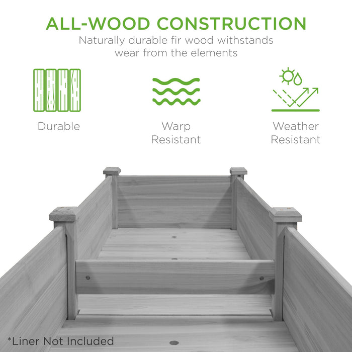 Raised Garden Bed, Elevated Wood Garden Planter Stand - 72x23x30in