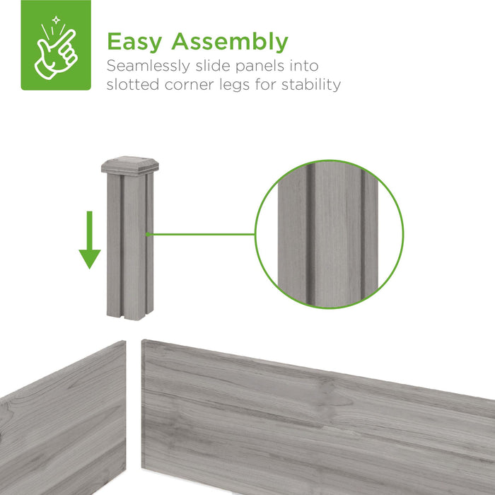 Jardinière surélevée en bois pour jardin, pelouse, cour - 8x2 pieds