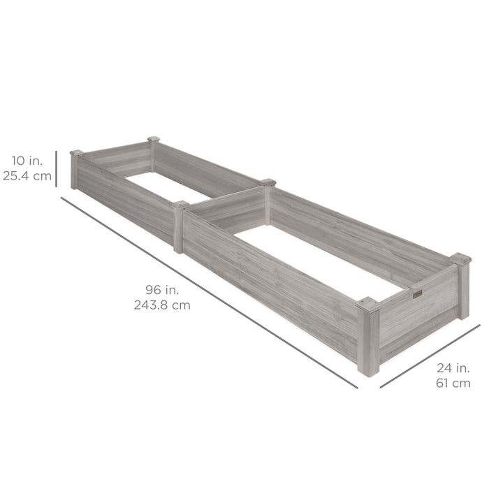 Jardinière surélevée en bois pour jardin, pelouse, cour - 8x2 pieds