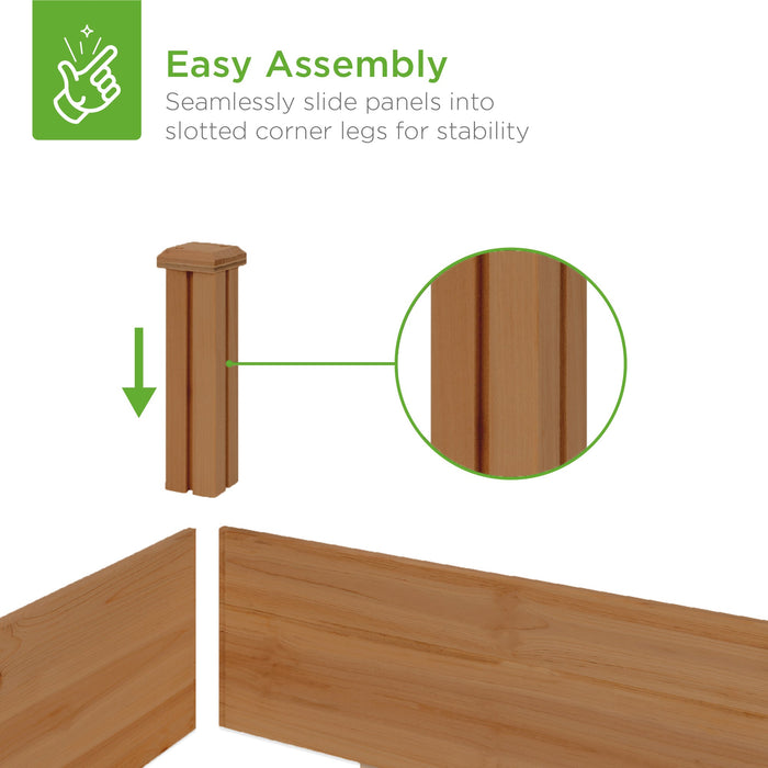 Jardinière surélevée en bois pour jardin, pelouse, cour - 8x2 pieds