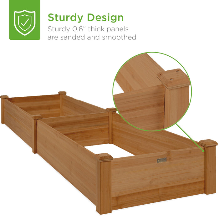 Jardinière surélevée en bois pour jardin, pelouse, cour - 8x2 pieds