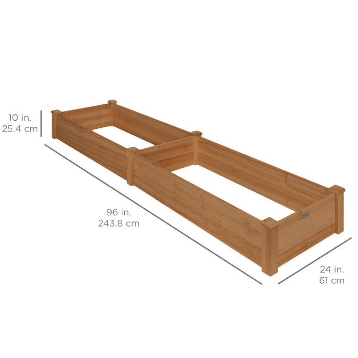 Jardinière surélevée en bois pour jardin, pelouse, cour - 8x2 pieds