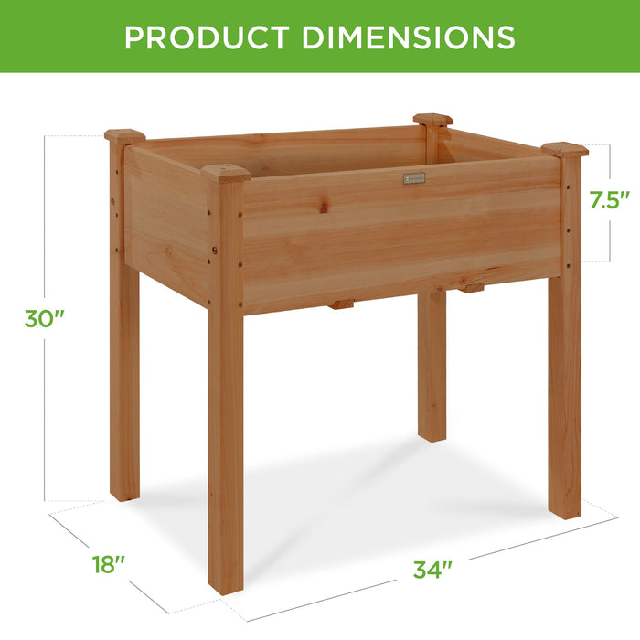 Jardinière surélevée, support de jardinière surélevé en bois avec doublure de lit - 34 x 18 x 30 pouces