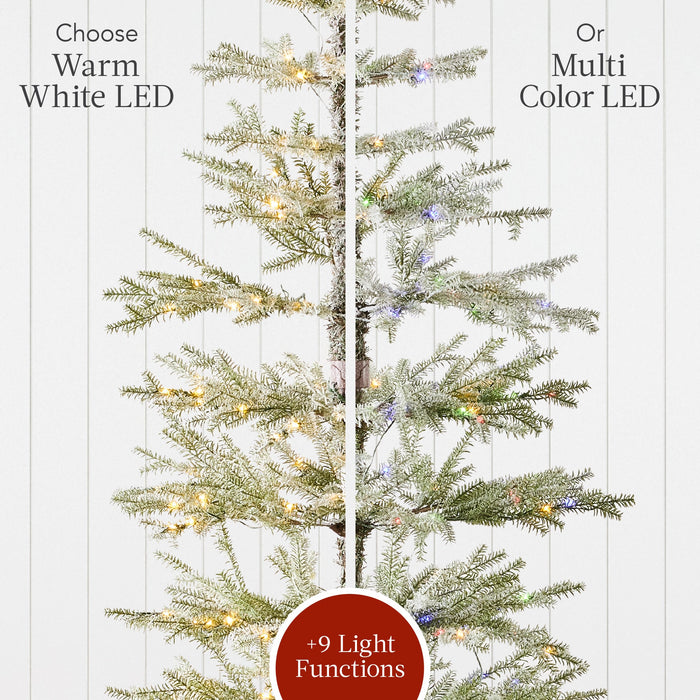 Pre-Lit Sparse Flocked Christmas Tree w/ 2-in-1 LEDs, Cordless Connection