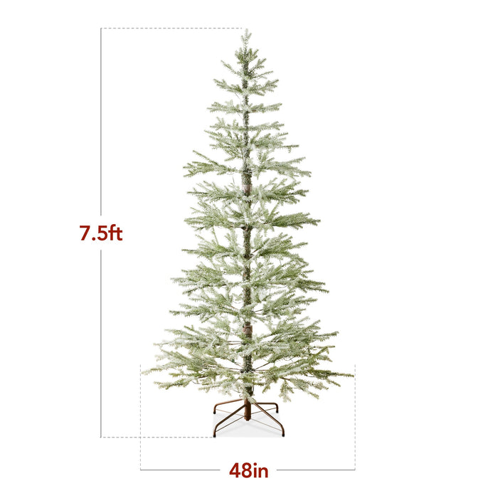 Pre-Lit Sparse Flocked Christmas Tree w/ 2-in-1 LEDs, Cordless Connection