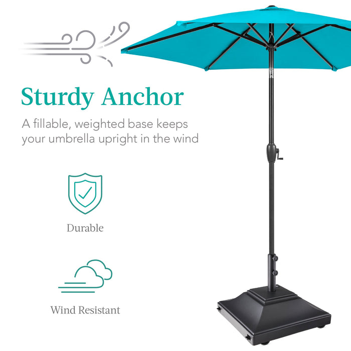 Base de parapluie mobile, support remplissable avec 4 roues, 2 verrous, capacité de 120 lb