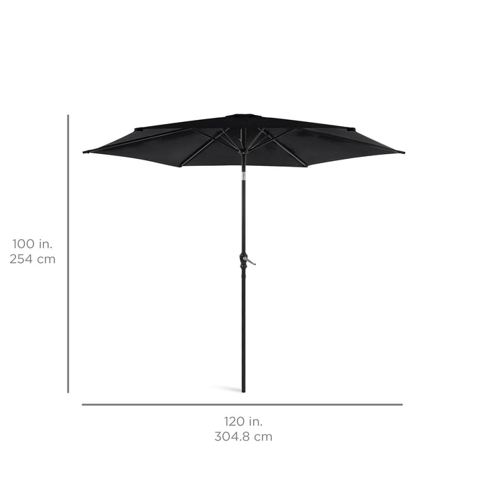 Outdoor Steel Market Patio Umbrella Decoration w/ Tilt, Crank Lift - 10ft