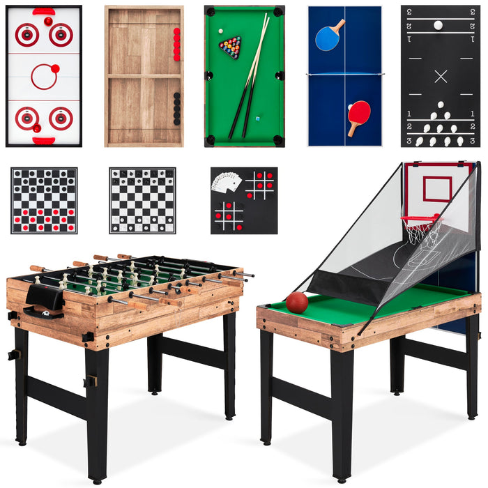 13-in-1 Combo Game Table Set w/ Ping Pong, Foosball, Basketball, Air Hockey