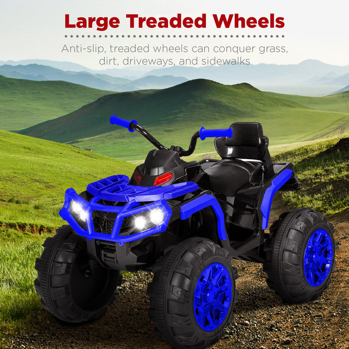 12V Kids Ride-On 4-Wheeler Quad ATV Car w/ 3.7mph Max, Bluetooth, Headlights