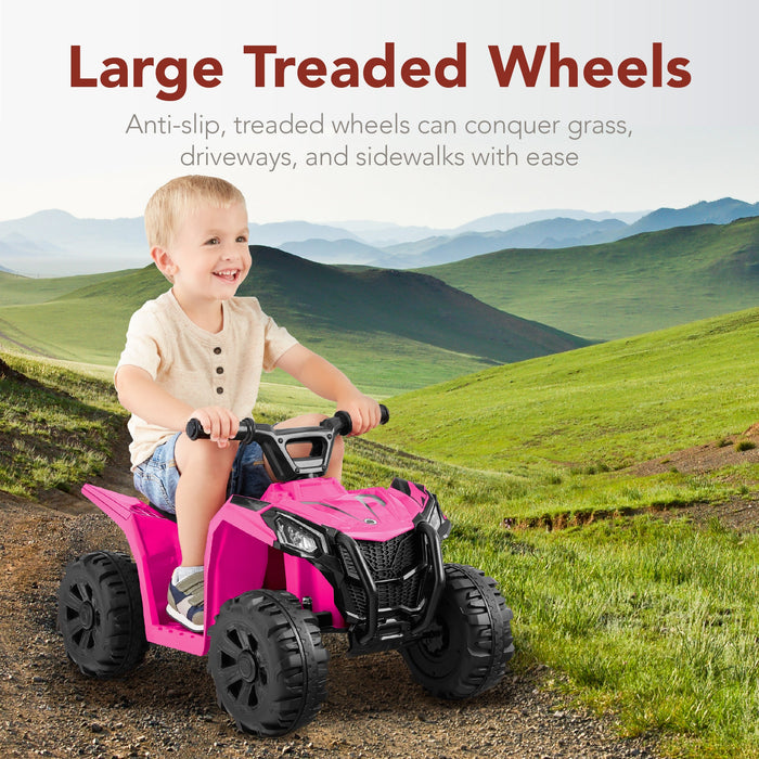 Voiture tout-terrain à quatre roues pour enfants 6 V avec vitesse maximale de 1,8 mph, pneus à crampons