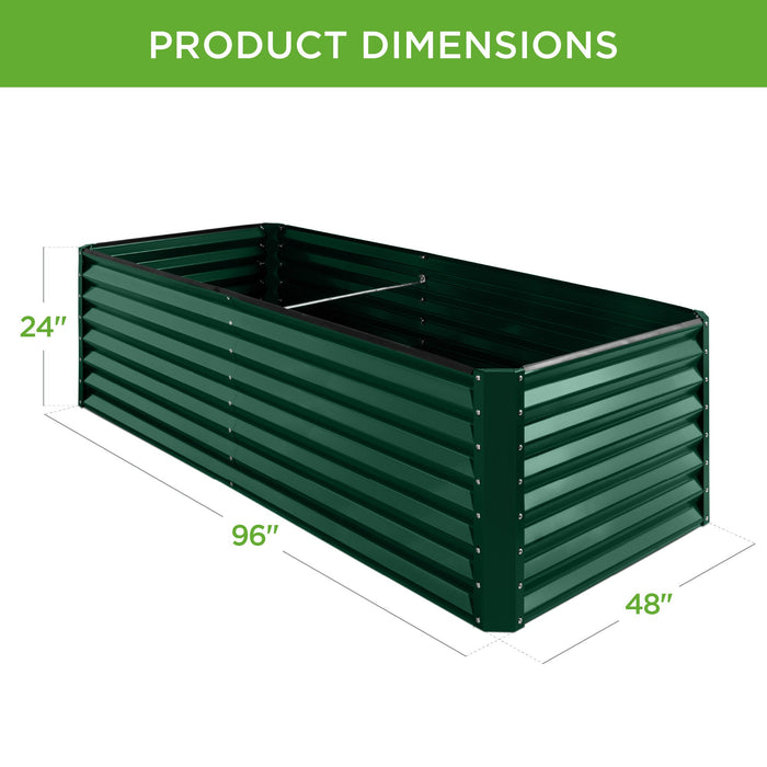 Jardinière surélevée en métal pour légumes, fleurs et herbes aromatiques - 8x4x2ft