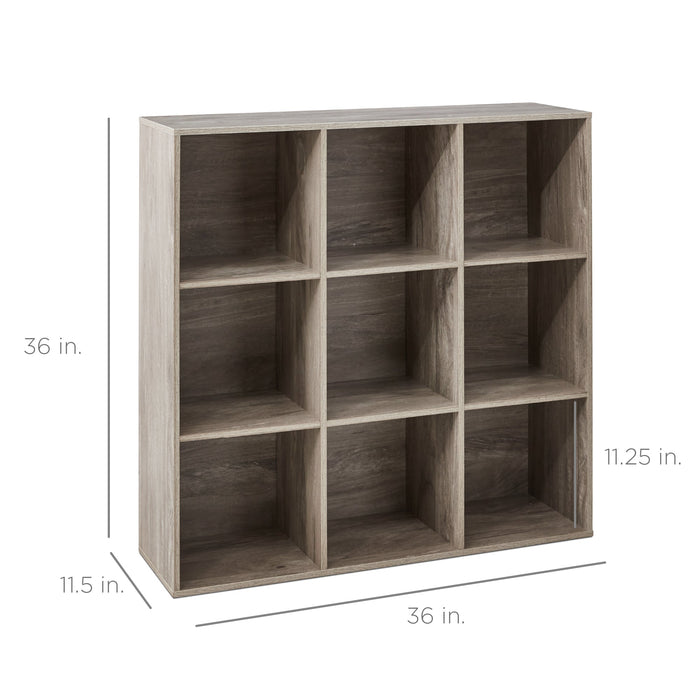 9-Cube Bookshelf Storage Display w/ 3 Removable Panels, Customizable Design