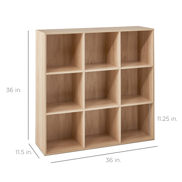 9-Cube Bookshelf Storage Display w/ 3 Removable Panels, Customizable Design