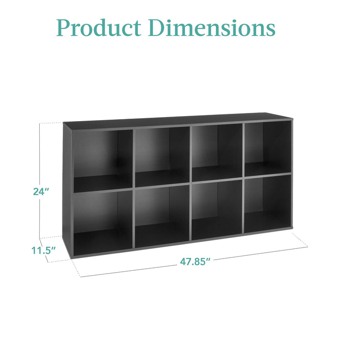 Bibliothèque à 8 cubes, présentoir de rangement de 11 pouces avec panneaux amovibles, personnalisable