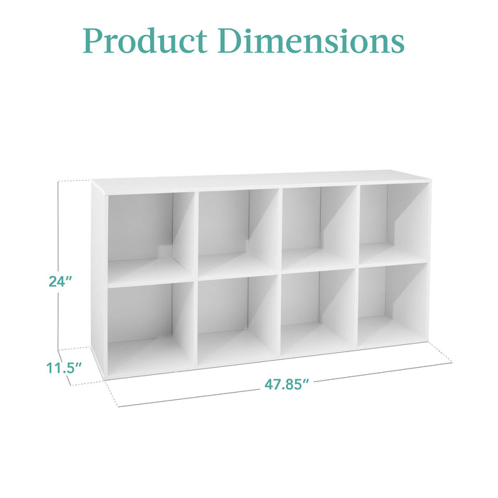 Bibliothèque à 8 cubes, présentoir de rangement de 11 pouces avec panneaux amovibles, personnalisable