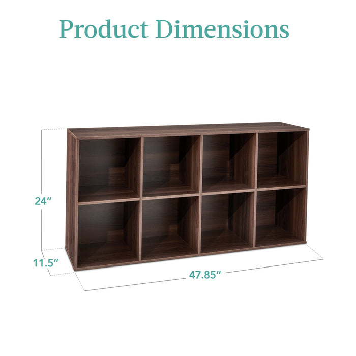 Bibliothèque à 8 cubes, présentoir de rangement de 11 pouces avec panneaux amovibles, personnalisable