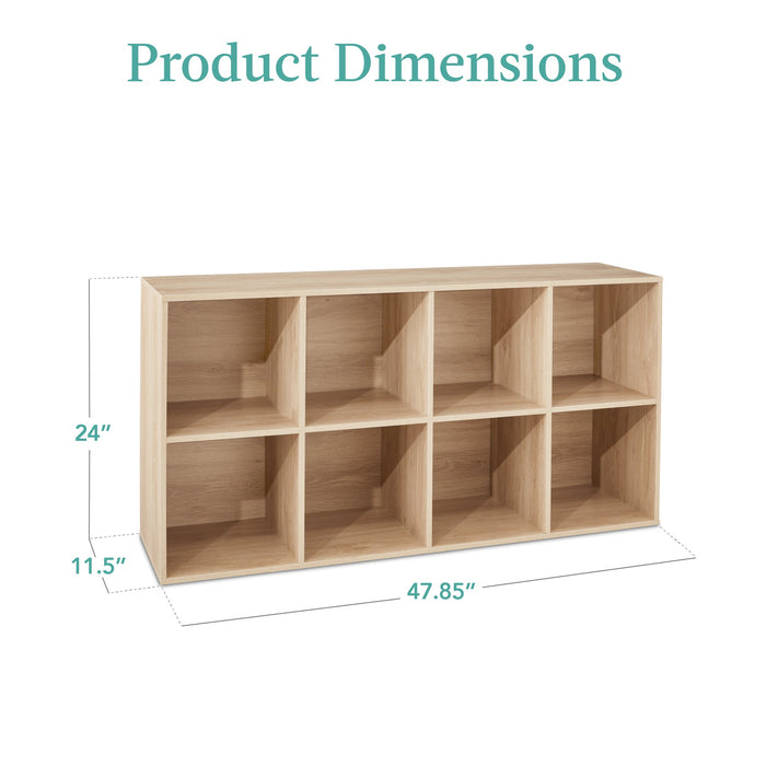 Bibliothèque à 8 cubes, présentoir de rangement de 11 pouces avec panneaux amovibles, personnalisable