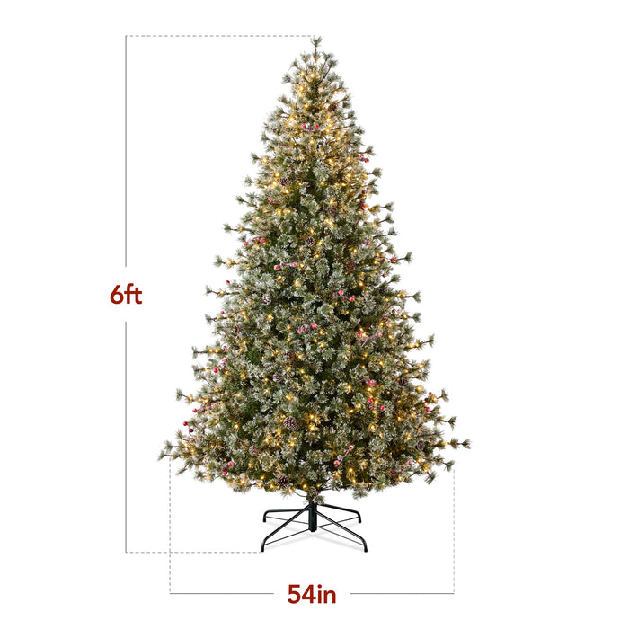 Pre-Lit Premium Semi-Flocked Cashmere Christmas Tree