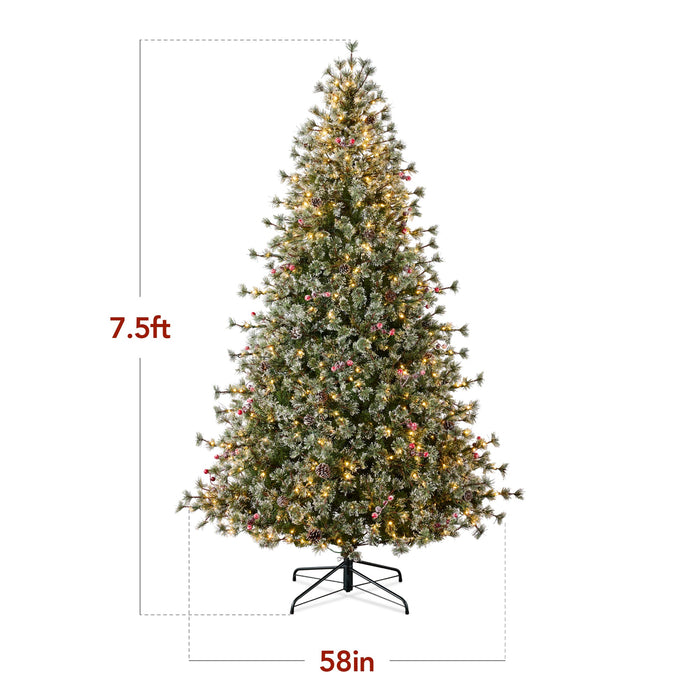 Pre-Lit Premium Semi-Flocked Cashmere Christmas Tree