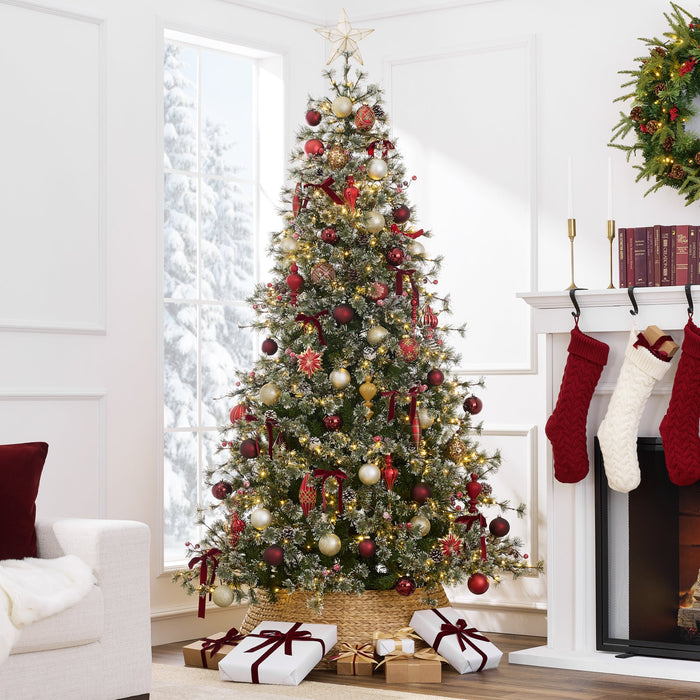 Pre-Lit Premium Semi-Flocked Cashmere Christmas Tree