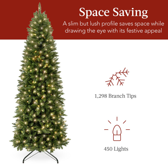 Prelit Spruce Pencil Christmas Tree w/ Incandescent Lights