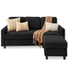 Upholstered Sectional Sofa Couch w/ Chaise Lounge, Reversible Ottoman Bench