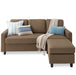 Upholstered Sectional Sofa Couch w/ Chaise Lounge, Reversible Ottoman Bench